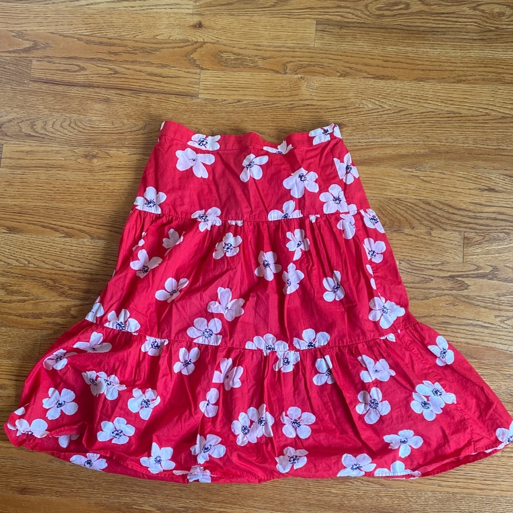 J.Crew Xs red floral skirt